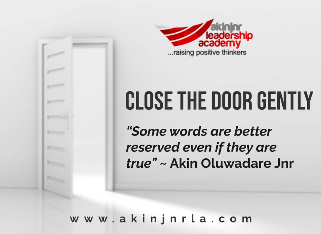 Read more about the article CLOSE THE DOOR GENTLY